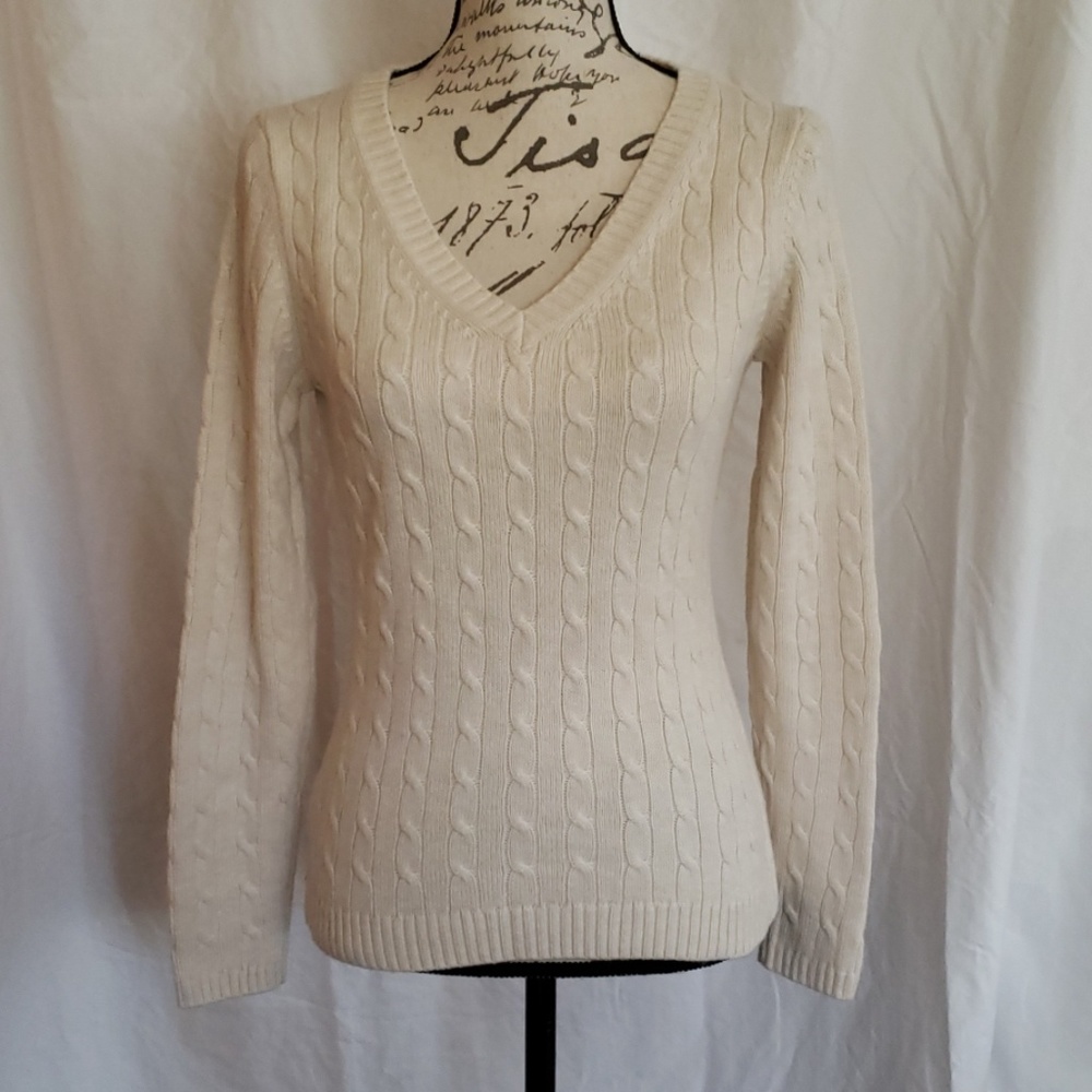 LOFT AnnTaylor V Neck Acrylic/Nylon Blend Sweater